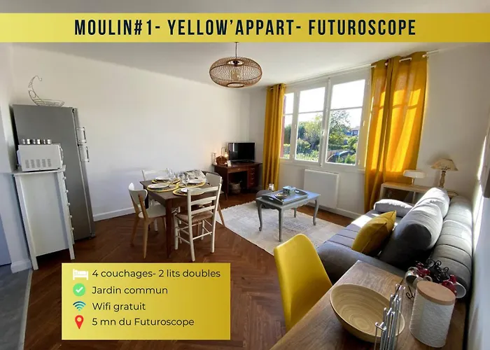 Moulin#1-Yellow\'Appart - Futuroscope-Jardin & Parking