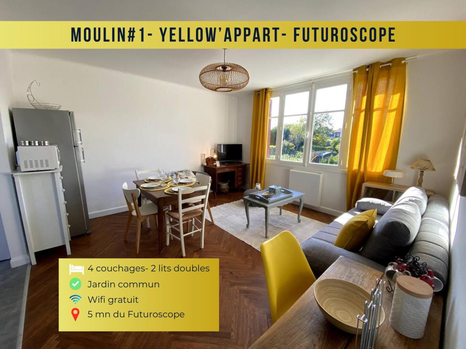 Moulin#1-yellow'appart - Futuroscope-jardin & Parking Apartment *